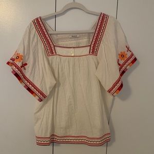 Madewell embroidered top